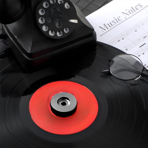 Image of Frienda 45 Record Adapter for Turntable 7 Inch Vinyl Aluminum Dome,Black
