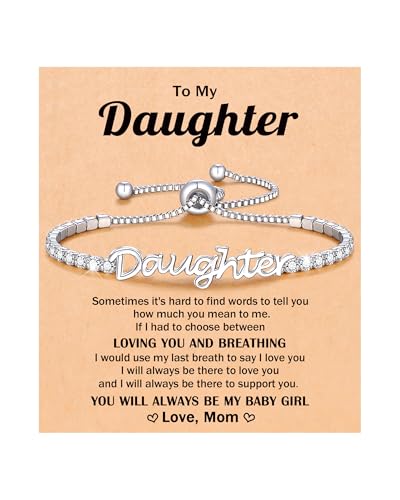 UNGENT THEM Happy Birthday Gifts-Mom Daughter Bestie Cubic Zirconia Tennis Bracelet Christmas Valentins's Day Gifts for Women Her Friends