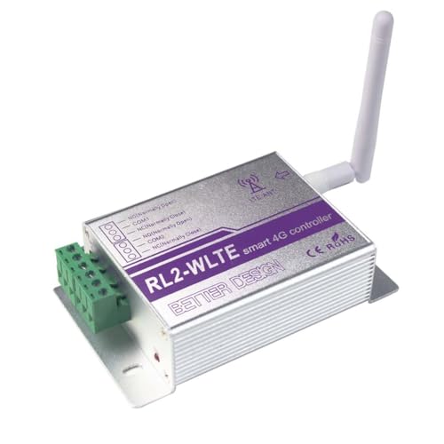Yarryuter Controlador Inteligente RL2 4G, Interruptor de Relé, Temporizador, Aplicación SMS, Control Remoto, Controlador de Abridor de Puerta de Electrodomésticos, Enchufe Europeo