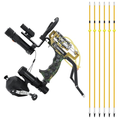 Archery Fishing Slingshot Kit with Fiberglass Arrows & Reel