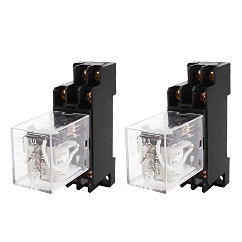 uxcell 2PCS JQX-13F DC12V Coil DPDT 8Pin Power Electromagnetic Relay w Socket
