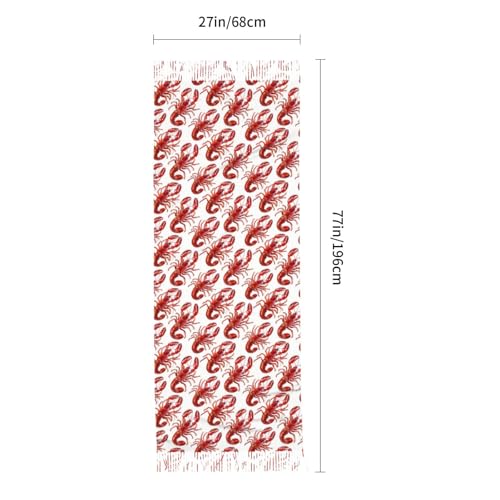 Cute Cartoon Lobster Print Pashmina Shawls Scarf Wraps for Women, Fall Winter Scarves Large Blanket Scarf2