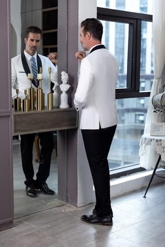 Men's Suit Jacket Slim Fit One Button Shawl Lapel Tuxedo Formal Wedding Groomsmen Blazer3