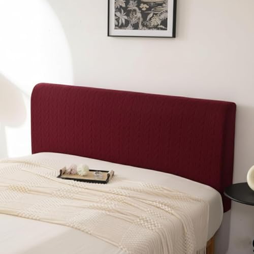 Image of HOMETHREADS Stretchable Lycra /Velvet Headboard Cover | Soft, Dust-Proof & Wrinkle-Resistant Bed Back Protector | Fits Leather, Wooden & Fabric Bedsides | for 6ft to 6.5ft Beds | (Maroon, 172x65Cm)