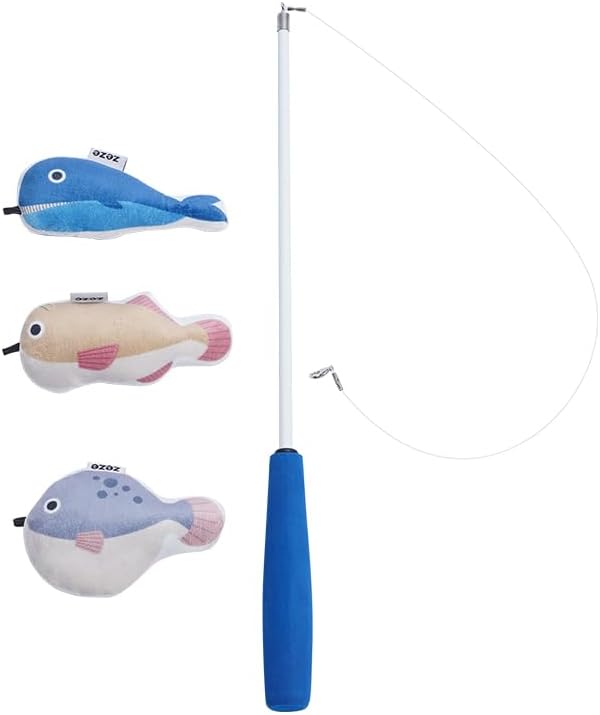 Juguetes interactivos para gatos, juguete retráctil, simula el movimiento de los peces, 3 piezas con hierba gatera natural recargable