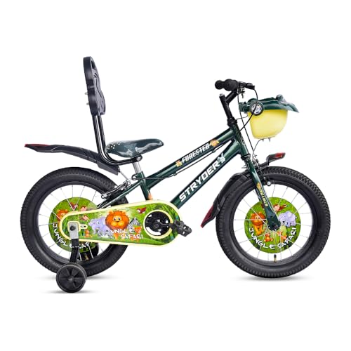 Image of Stryder Forester 16-Inch BMX Cycle for Kids | Sturdy Steel Frame | C-Brakes | Rigid Suspension | Nylon Tyres | Suitable for Ages 3-7 Years | Boys & Girls Kids Bicycle (Forest Green)