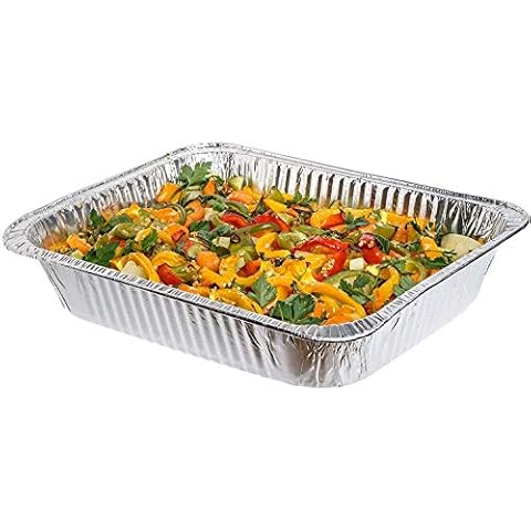 10 Pack Aluminum Foil Pans ~ 13 x 9inch (32 X 26cm) ~ Great for Baking Roasting Broiling Cooking Food Storage & More Cover