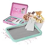 STONELINE by Mr. Ice Cream Rolls ORIGINAL Ice Cream Rolls Maker Eisplatte Mint 26x21x3,5 cm mit 2 Spateln für Hausgemachte Eiscreme Speiseeis DIY Eisrollen Edelstahlplatte Eis Maschine Sorbet Joghurt