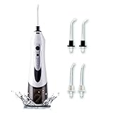 Water Flosser Professional Cordless Dental Oral Irrigator - Portable and Rechargeable IPX7 Waterproof 3 Modes Water Flossing with 4 Jet Tips for Home and Travel,Braces & Bridges Care