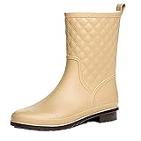 Bota Agua Mujer Jardín Trabajo Lluvia Botas Antideslizante Wellington Boots Caqui 38