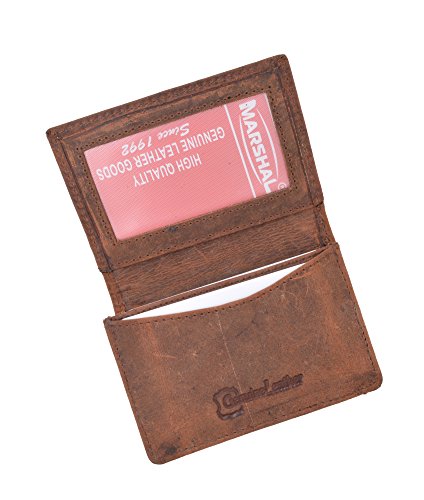 Soft Vintage Genuine Leather RFID Business Card ID Holder with Expandable Pocket2