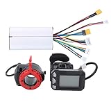 life Motor Brushless Controller Kit,Carbon Fiber Electric Controller with LCD Display Panel for Electric Scooter(Controller + Throttle + Brake)