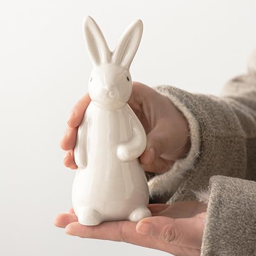 Figura Decorativa Conejo de Cerámica Blanca miniatura 5