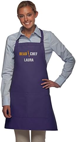 Miniatura 2 de Delantal personalizado bordado con diseño de jefe de chef Añadir un nombre