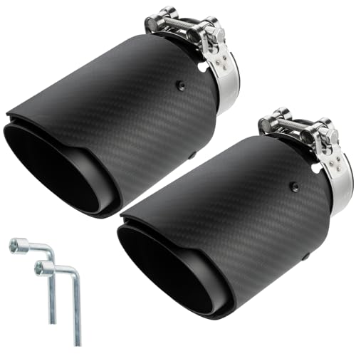 Embout échappement 60mm universel sortie voiture carbone acier inox noir mat Catekro