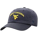 Top of the World West Virginia Mountaineers Men's Adjustable Relaxed Fit Team Arch hat, Adjustable