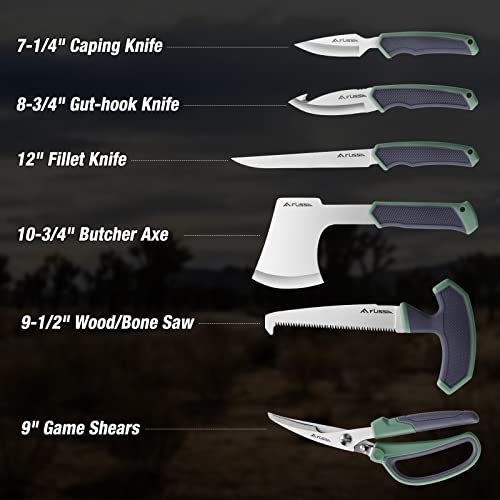 Flissa Hunting Field Dressing Kit, 10 Piece Hunting Knife Set With Skinning Knife, Butcher Game Processing Kit With Portable Storage Case For Deer thumb #1