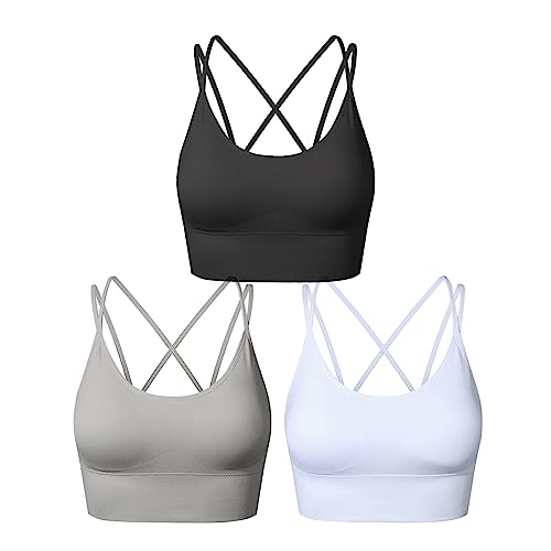SEGRILA Sport BH Damen Bustier Gepolstert Ohne Bügel mit gekreuzten...