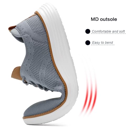 Image of Mens Casual Fashion Dress Sneakers Mesh Business Oxfords Walking Tennis Work Shoes Lightweight Soft Sole