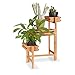 Relaxdays Blumentreppe 3-stöckig, Blumenetagere, beweglich, für Kräuter, Blumentöpfe, Holz Pflanzregal 57 cm hoch, Natur