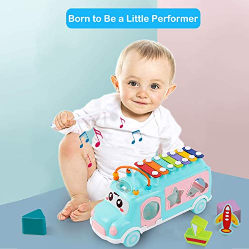DeXop Baby Toy Xylophone 12-18 Months,Infant Musical Car with Shape Blocks,Sensory Toys for Toddlers 1-3,Educational Learning Gift for Girls and Boys,Kids Birthday Favors - Thumbnail 3