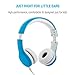 Wired Foldable Volume Limited Kids Headphones with Microphone and Music Sharing for Boys Girls Children (Blue)