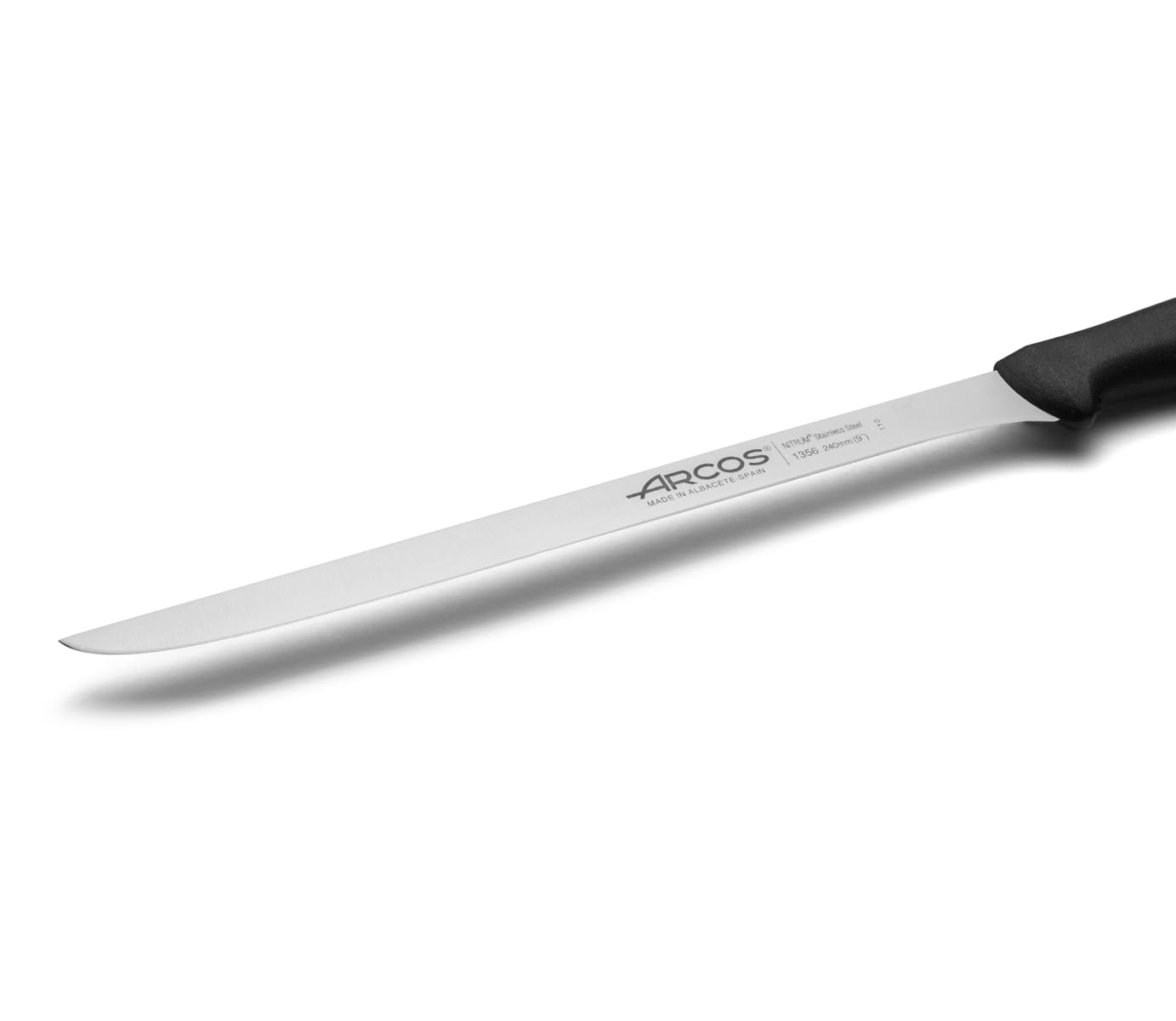 Arcos Couteau à Jambon Acier Inoxydable Nitrum Lame 240 mm Poignée POM Noir Série Menorca