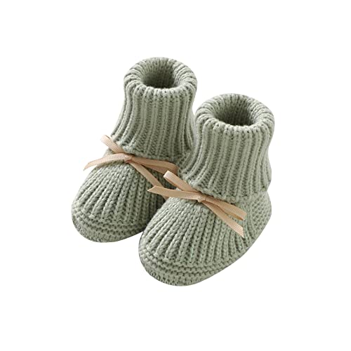 Image of mimixiong Baby Booties Newborn Infant Hand Knitting Crochet Boy and Girl Cozy Shoes