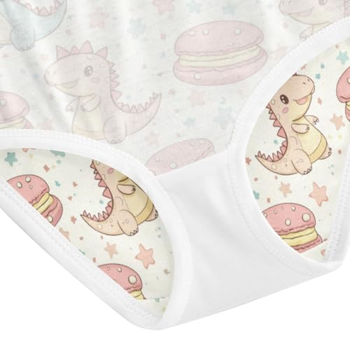 ZZKKO Cartoon Cute Dinosaur Macaron Girls Underwear Toddler Panties for Girls Comfort Brief Size 8Y4