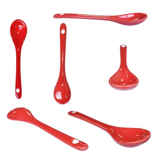 Pirhosigma SHAOZ-(EGG) 8 Color Porcelain Egg Spoons Ceramic Spoons 5 Inch Coffee Dessert Yogurt Tea Milky Tea thumb #6