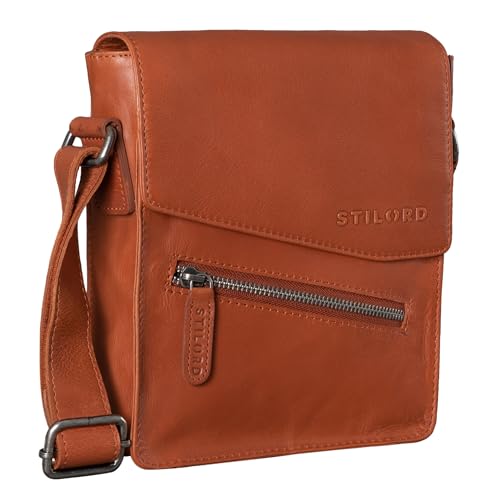 Bolso de hombro STILORD Steve de cuero: estilo vintage diario para llevar smartphone y tablet