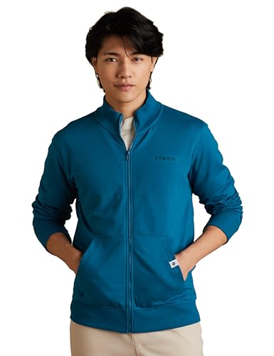 Amazon Brand – Symbol Men’s Cotton Blend High Neck Regular Fit Sweatshirt (Sy-A22-Sw-18_Fog Teal_M)