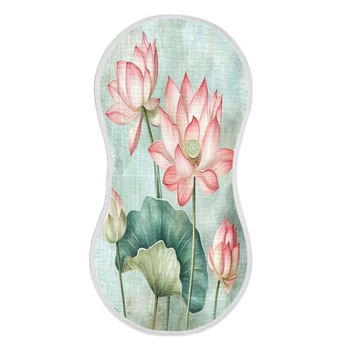 Beautiful Lotus Plant Burp Cloths Cotton Baby Washcloths,Large 22x11in Burping Cloth Absorbent and Soft for Newborn Baby Boys and Girls,4 Pack