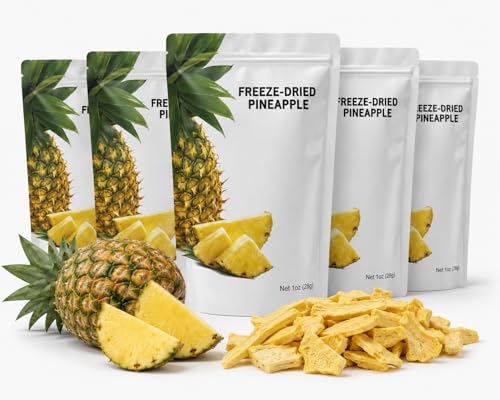 Wise Harvest Freeze Dried Pineapple, Five 1 oz Bags