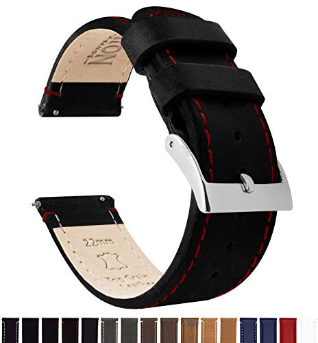 Image of BARTON WATCH BANDS - Top Grain Leather Watch Bands Compatible with Apple Watch Models - 1, 2, 3, 4, 5, 6, 7, 8, 9, 10, SE, Ultra & Ultra 2