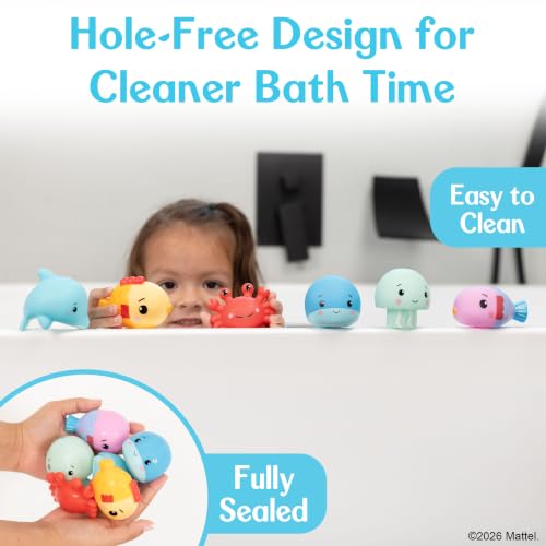 Fisher-Price™ Ocean Pal Floats Bath Toys, 6-Piece Floating Ocean Animal Bath Toy Set for Babies & Toddlers 6M+, No Water Trapping Design - image 5