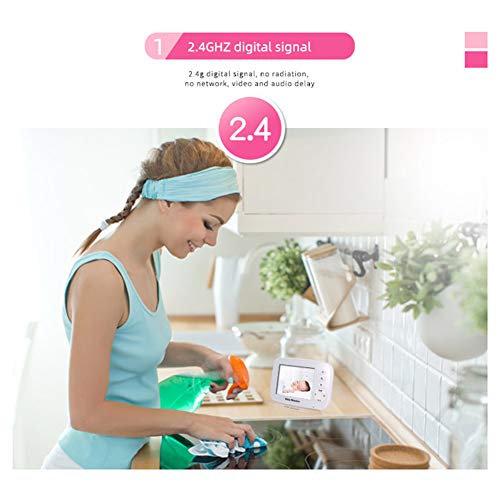 Baby Monitor, Video Baby Monitor Wireless Night Vision Dual View Video, Newborn Baby Monitor with Zoomable Night Vision Digital Color Camera, Two-Way Audio, Lullabies (3.2 inch)