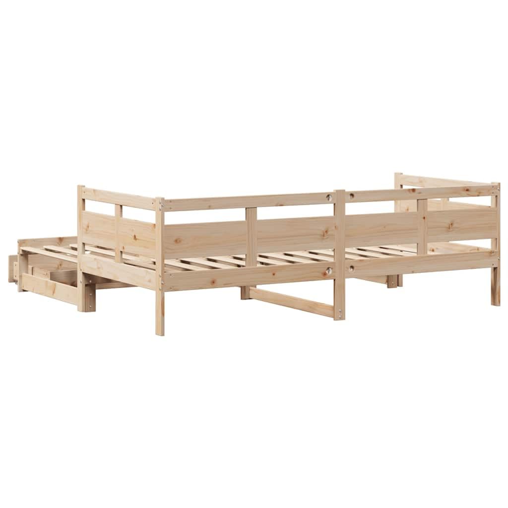 vidaXL Sofa rozsuwana z szufladami, bez materaca, 90x190 cm