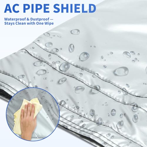 Image of 2 Pcs Portable AC Hose Insulation Sleeve, Air Conditioner Hose Cover Wrap for 5 inch & 5.9 inch Diameter Exhaust Hose, AC Duct Vent Cover Sleeve with Upgrade Heat Insulation Material,One Step Install