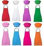 XIEJINJIA Tablier pour enfant avec toque de chef - Imperméable - Réglable - Avec 2 poche...