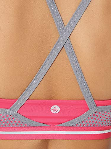 Image of CULTSPORT Women's Polyester Non-Padded Non-Wired Cleo Slip-on Regular Sports Bra (Pack of 1) (M)(Tulip Pink)