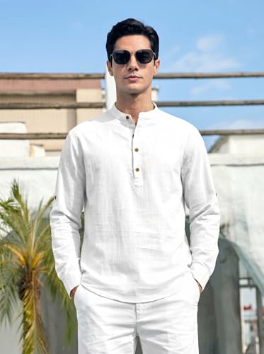 Image of ROYALSCOUT Men's Cotton Blend Full Sleeve Short Kurta Perfect for Traditional Gatherings, Casual Outings, or Everyday Ethnic Wear