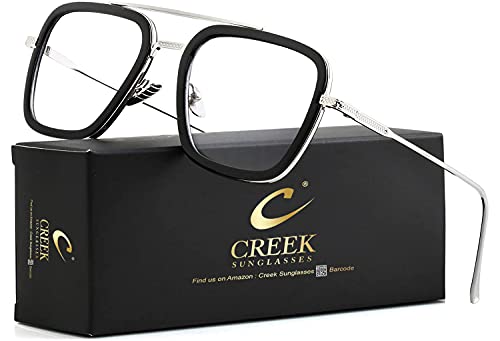 CREEK Blue Light Blocking Blue Cut Zero Power anti-glare Retro Sq...