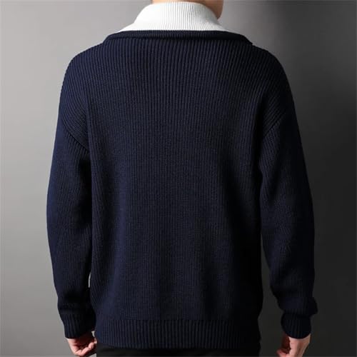 Winter Woolen Sweater Half Turtleneck Zipper Sweater Men Padded Top3