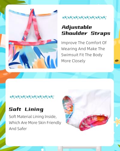 Image of BAYIMEE Girls One Pieces Swimsuit Cute Swimwear Bathing Suits 2-12 Years