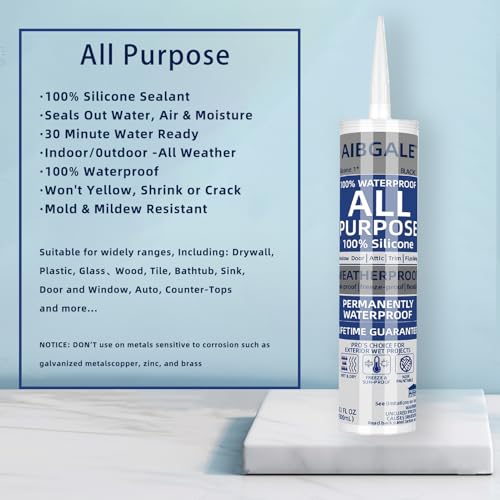 Image of Black Silicone Sealant, All-Purpose 100% Waterproof Silicone Caulk, Adhesive Caulking Silicone for Indoor Outdoor Windows, Aquarium, Bathtub Auto Leak Seaing, 10.1 Oz, 1 Pack (1)