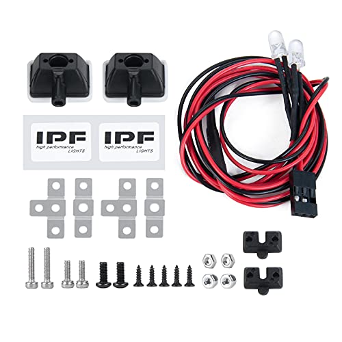 AXspeed 2 Stück RC LED-Lichter für Trx4 TRX6 SCX10 1:10 Crawler Car (Quadratisch)