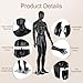 ZENY Male Form Mannequin Full Body with Adjustable Posture, 73 Inches Male Mannequin Model Stand for Retail Clothing Shops, Black