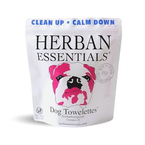 Herban Essentials - Dog Grooming Wipes for Dogs, Essential Oil Pe...