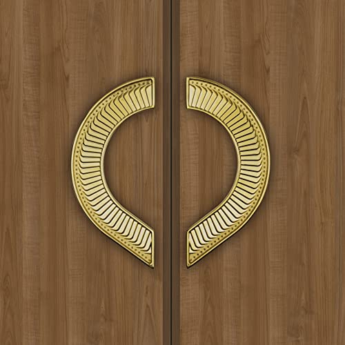 Image of Plantex Heavy Duty 8 inches Round Shape Main Door Handle /Door & Home Decor /Glass Door Handle /Wooden Door Handle /Door Pull Push Handle Set- Pack of 1 (PVD Gold Finish) - 3 Years Warranty